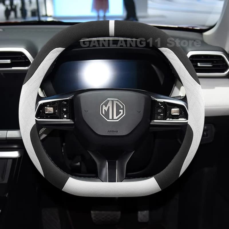 Suede Car Steering Wheel Cover For MG 4 EV MULAN ZS Hybrid 2025 Heating Covers For Covers Auto interior MG ZS Hybrid Accessories