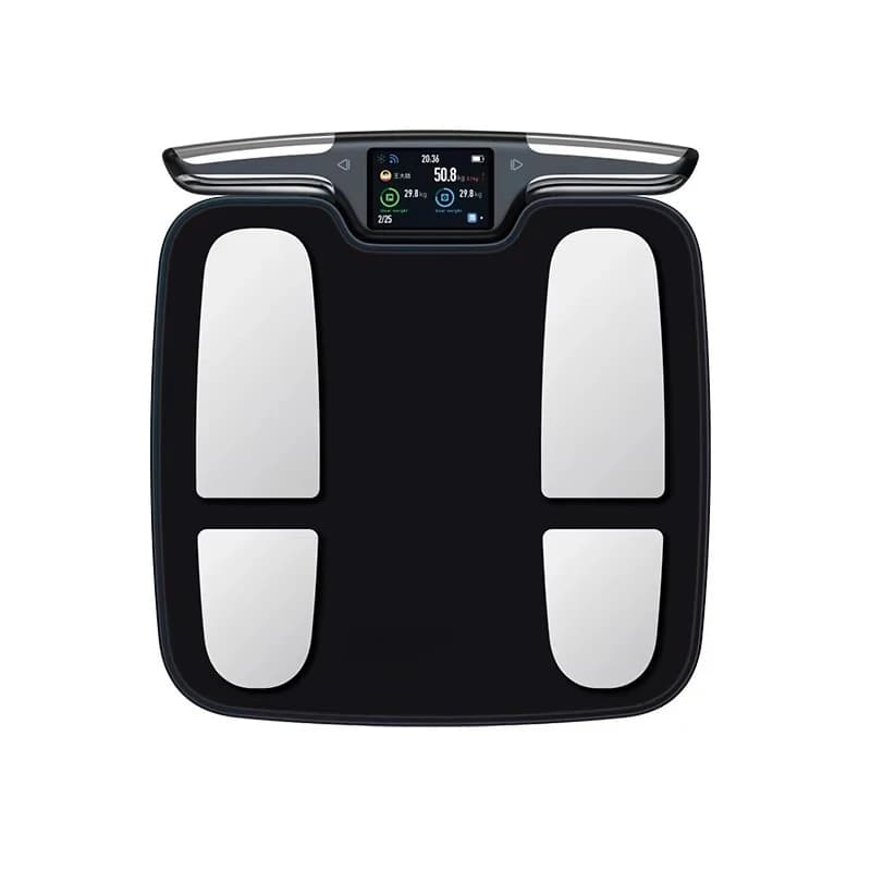 Unique 3.5-inch thin film transistor screen smart body fat scale with 8 electrodes upgraded Bluetooth body mass index
