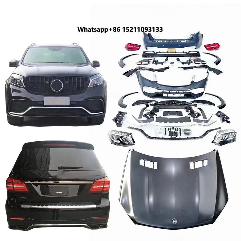 2013-2016y CLASS X166 Upgrade to 2017-2018 GLS63 Style  Body Kit Bumpers Hood Headlights for X166 Old to New Body Kit