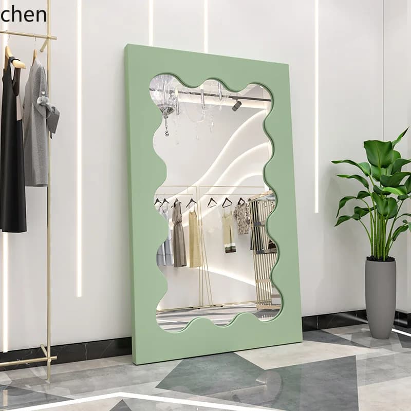 HYS  Clothing Store Fitting Mirror Dressing Mirror Creative Modern Bedroom Floor Mirror