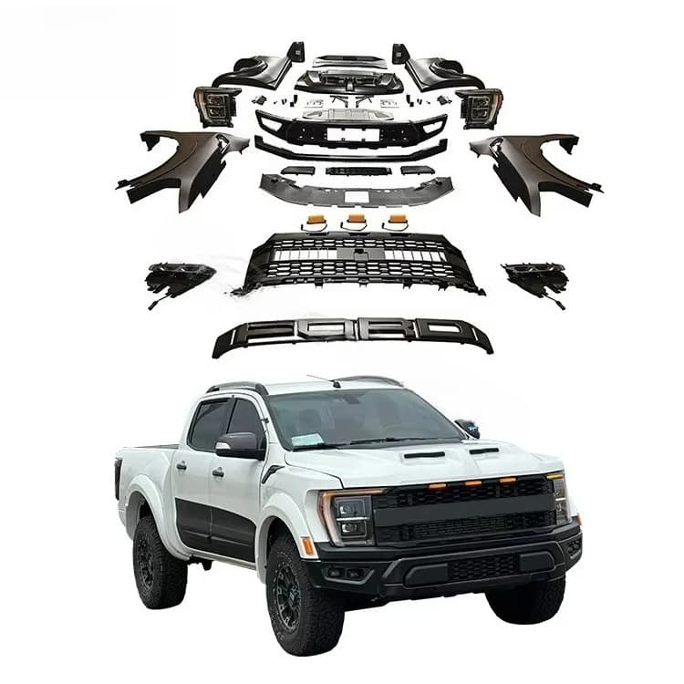HIGH QUALITY PICKUP BODY PARTS TRUCK BODY KIT for  RANGER T6 T7 T8 UPGRADE to 2022 F150 RAPTOR a TYPE