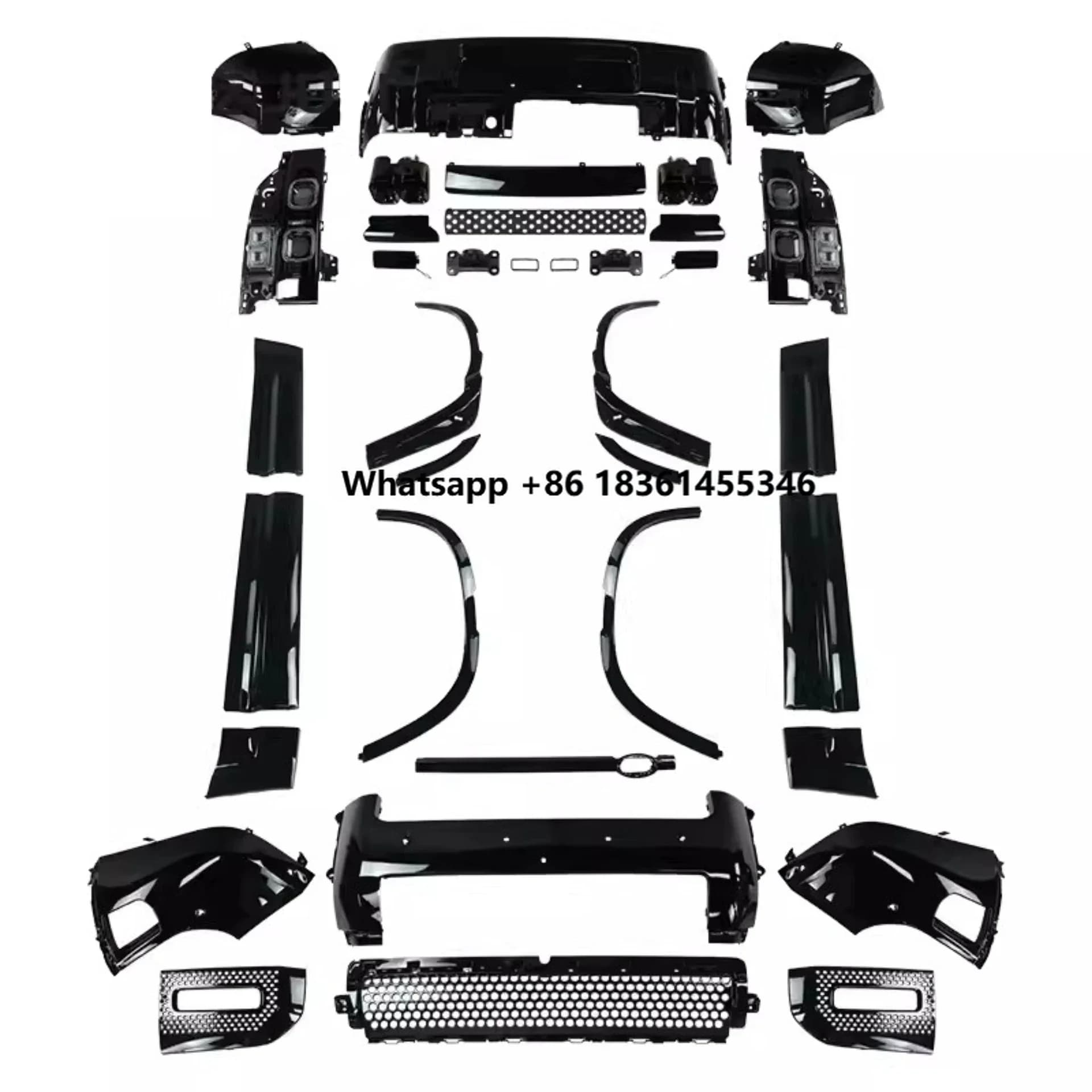 For  Defender 20-23 Upgraded 007 Kit Front Rear Bumper Taillight Assembly Wheel Eyebrow Tail Throat Grille Accessories