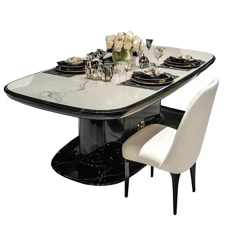 Modern microcrystalline stone dining table, suitable for villa living rooms
