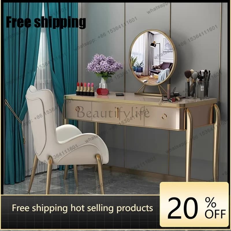 Hot American light luxury dresser, modern simple and high-end painted solid wood princess makeup table