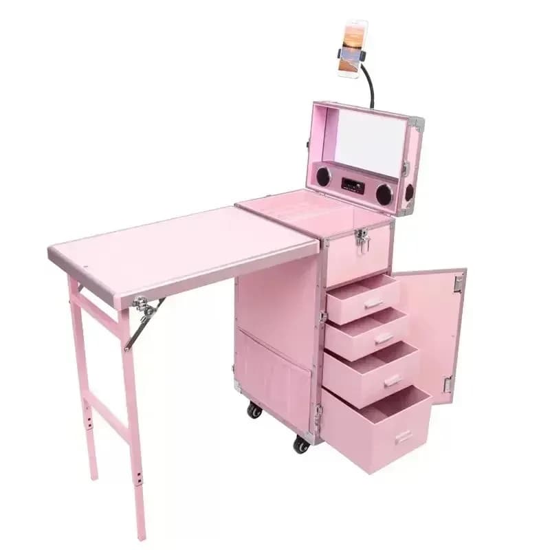 Portable Manicure Table Foldable Nail Table Makeup Train Case Desk  Portable Folding Table Mesa De Manicura Profesional