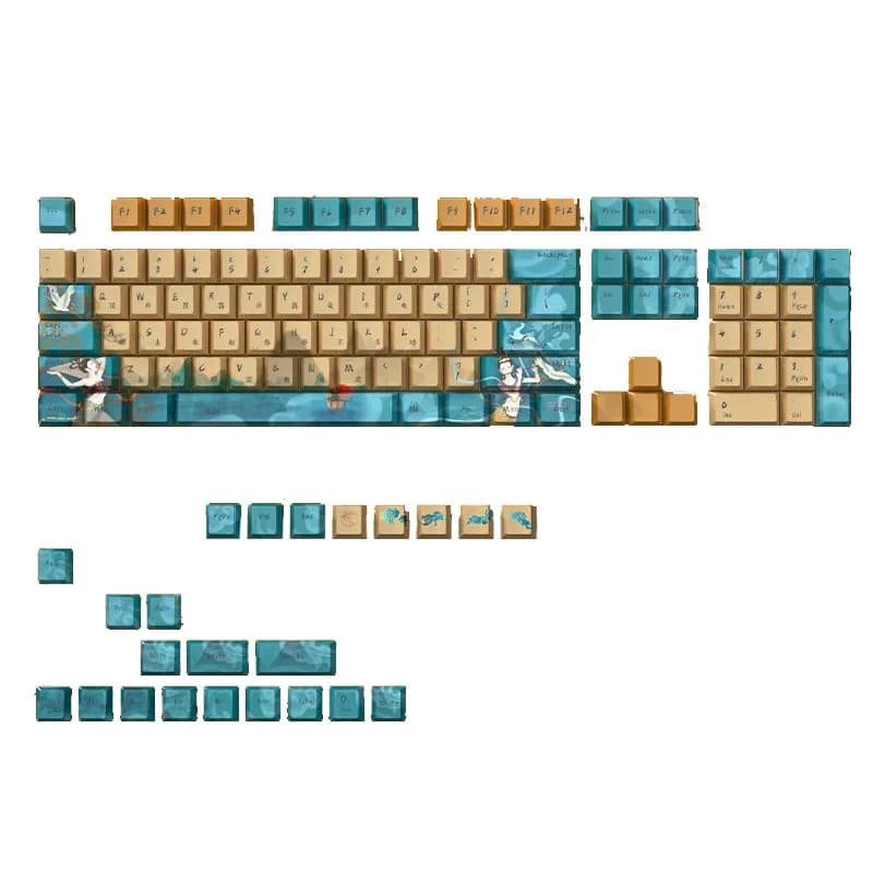 High PBT five-sided sublimation keycap cross-border Amazon personality