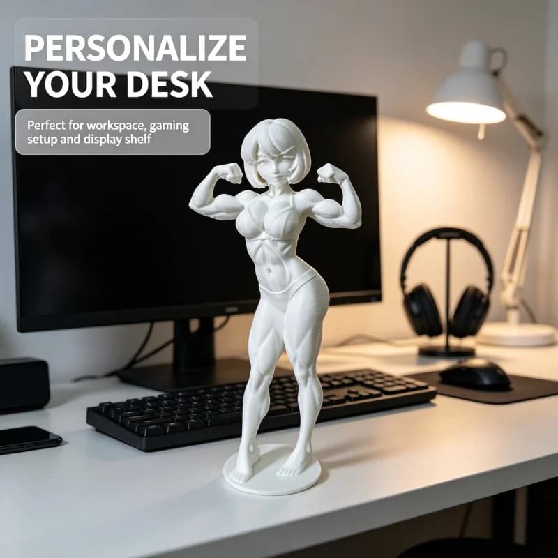 3D Printing Muscle Female Statue Bodybuilding Original Decor Computer Desktop DIY Coloring Ornament
