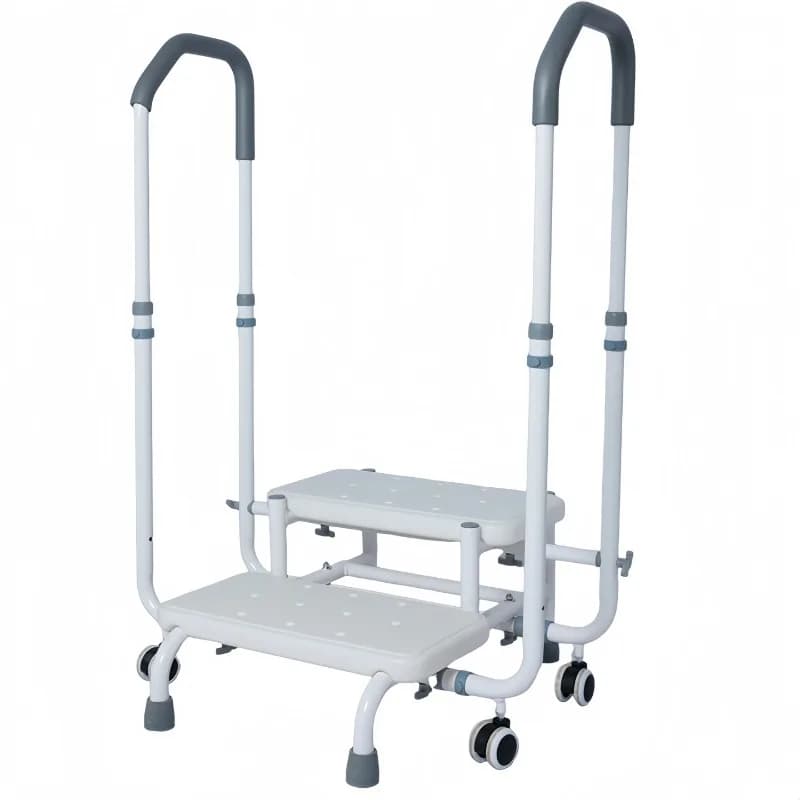Bathroom bathroom removable non-slip and anti-drop medical pedal stool bathtub bedside elderly two-step pedal stool armrest