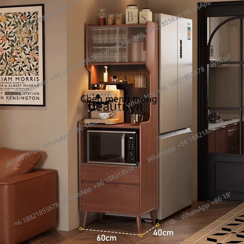 xzSolid wood dining side cabinet small apartment, large capacity storage, restaurant locker coffee cabinet