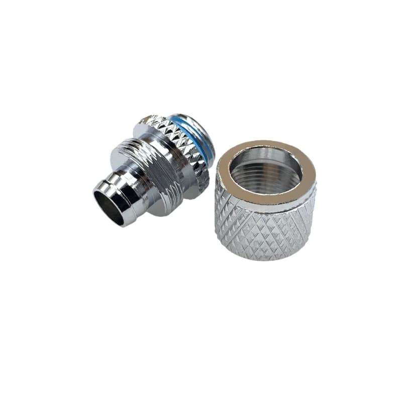 Computer Water-cooled Hose Connector 2 Points Quick for 8*12 Hose with G1/4 Thread Brass Chrome Plated