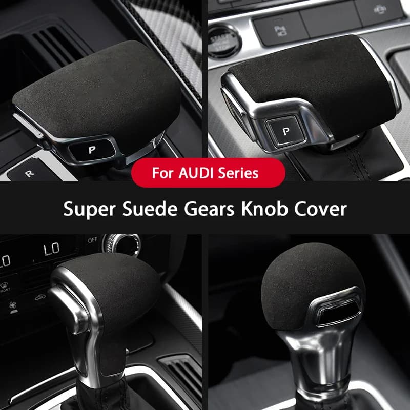 For Audi A3 A4 A5 A6 A7 Q2 Q5 Q7 S3 S4 S5 S6 S7 B8 c7 c8 b6 b7 Italian Suede Overlay Car Gear Shift Knob Cover Gears Trim Shell