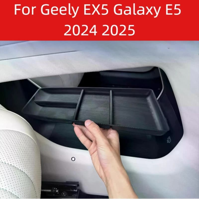 Center Console Lower Layer Storage Box TPE Control Organizer Tray For Geely EX5 Galaxy E5 2024 2025 Car Tidying Accessories