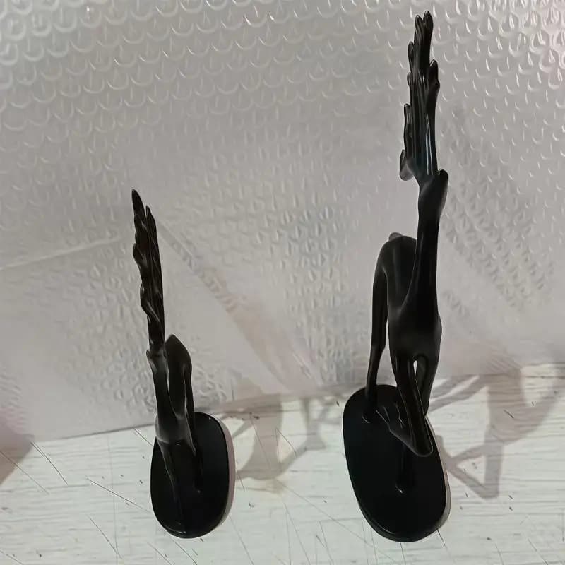 Black Metal Deer Statues Reindeer Figurines For Centerpieces Tanle Ornament 55KF