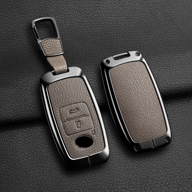 Metal Leather Car Remote Key Case Cover Shell for Toyota Yaris Ativ Raize Veloz Avanza Rush Auto Keychain Accessories