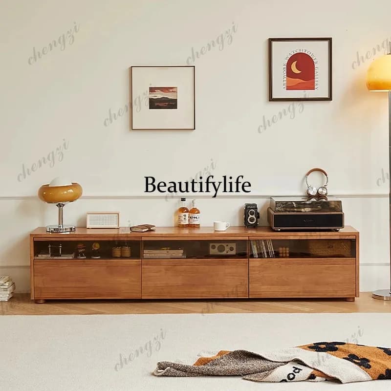 K182   Retro Modern Tv Stands Living Room Storage Cabinets Organizer Designer Tv Table Aesthetic