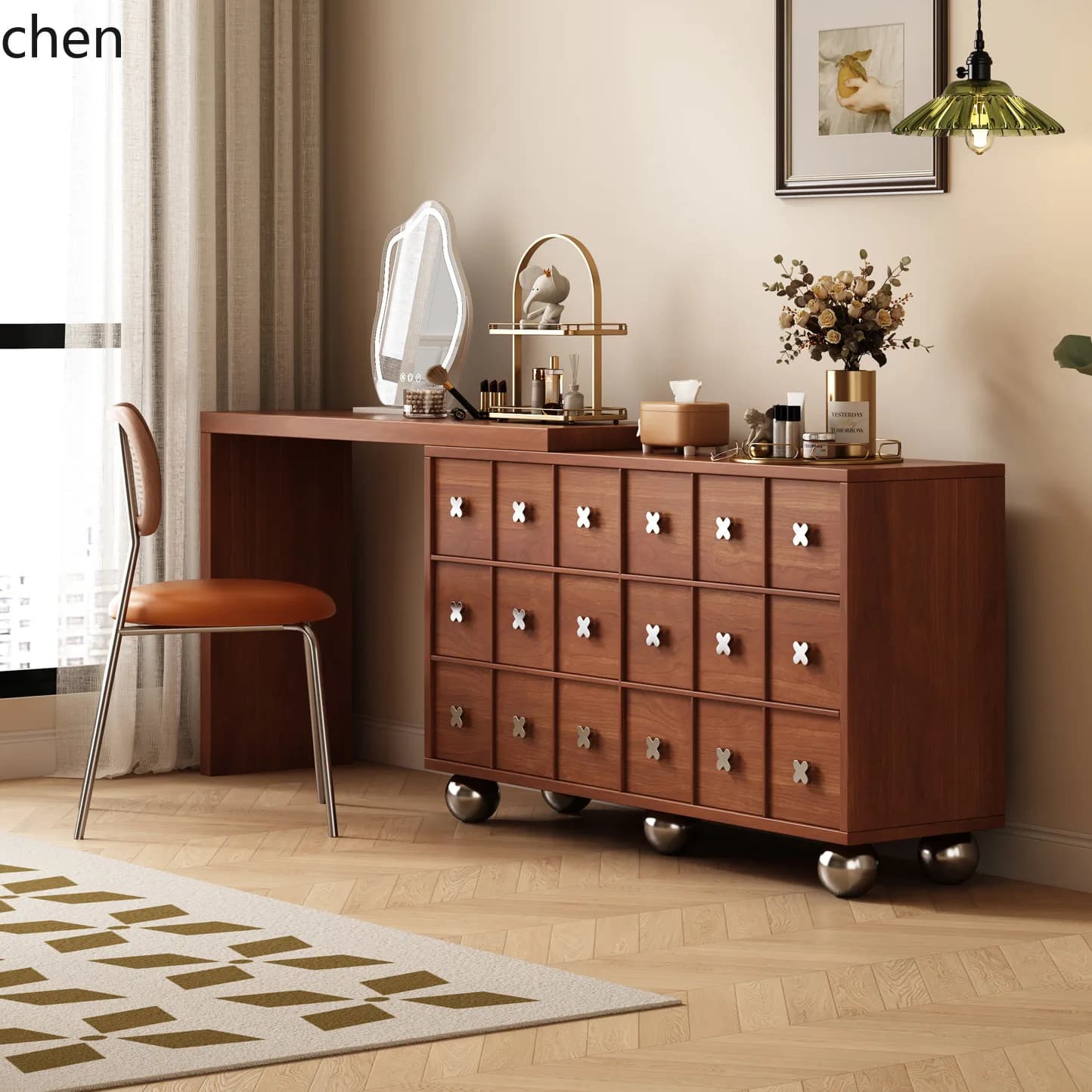 b1 Dressing Table Bedroom Modern Simple Makeup Table with Drawer Cabinet Integrated Small Household Corner Makeup
