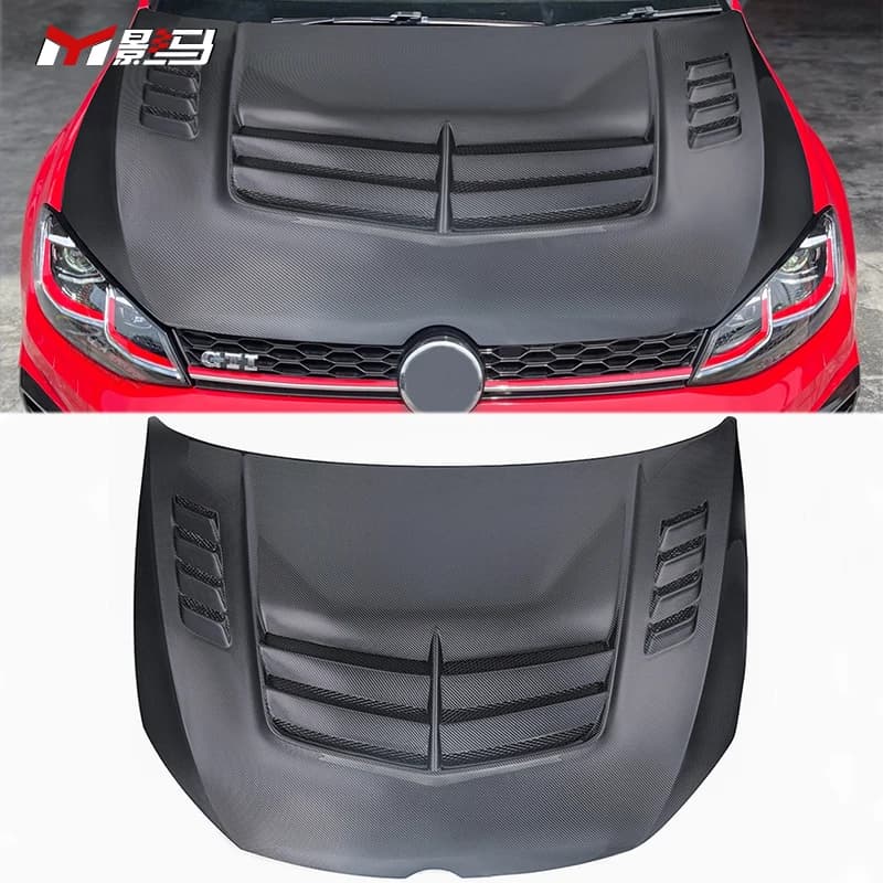 Carbon Fiber Hood Bonnet Vrs Style For Volkswagen Golf 7 7.5 Mk7 Mk7.5 Gti Engine Cover