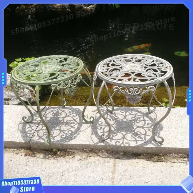 Vintage Cast Iron Flower Stand Floor To Ceiling Plant Pot Holder For Living Room Balcony Garden Decor Heavy Duty Metal Shelf