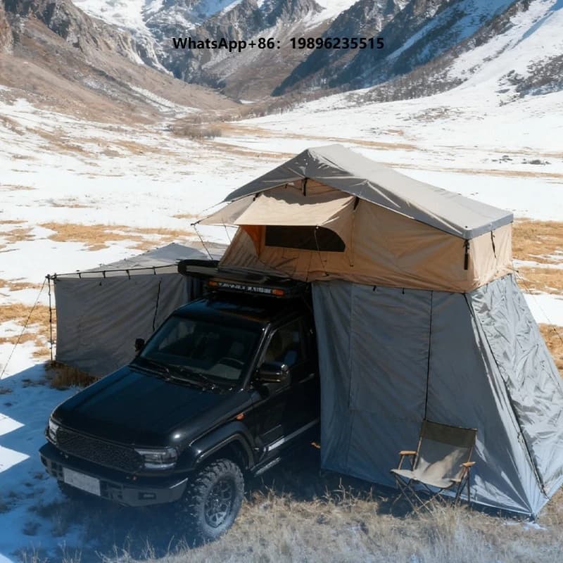 Waterproof Aluminum Alloy Quick Open Soft Top Roof Rack Car Mounted Outdoor Camping Leisure Equipment