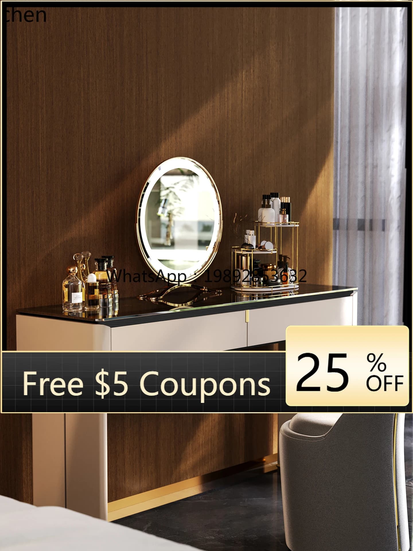 AB  Dressing Table Bedside Small Apartment Bedroom Master Bedroom with Mirror Makeup Table