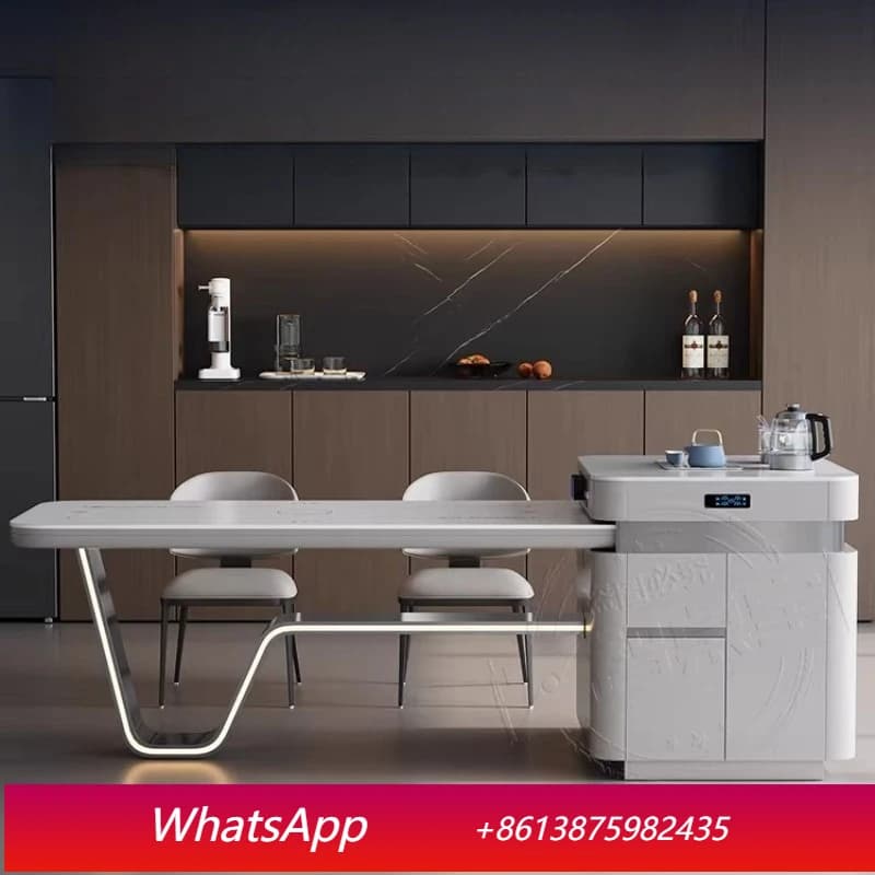 LMM Smart Island Dining Table Integrated Retractable Multifunctional Living Room Kitchen Middle Island