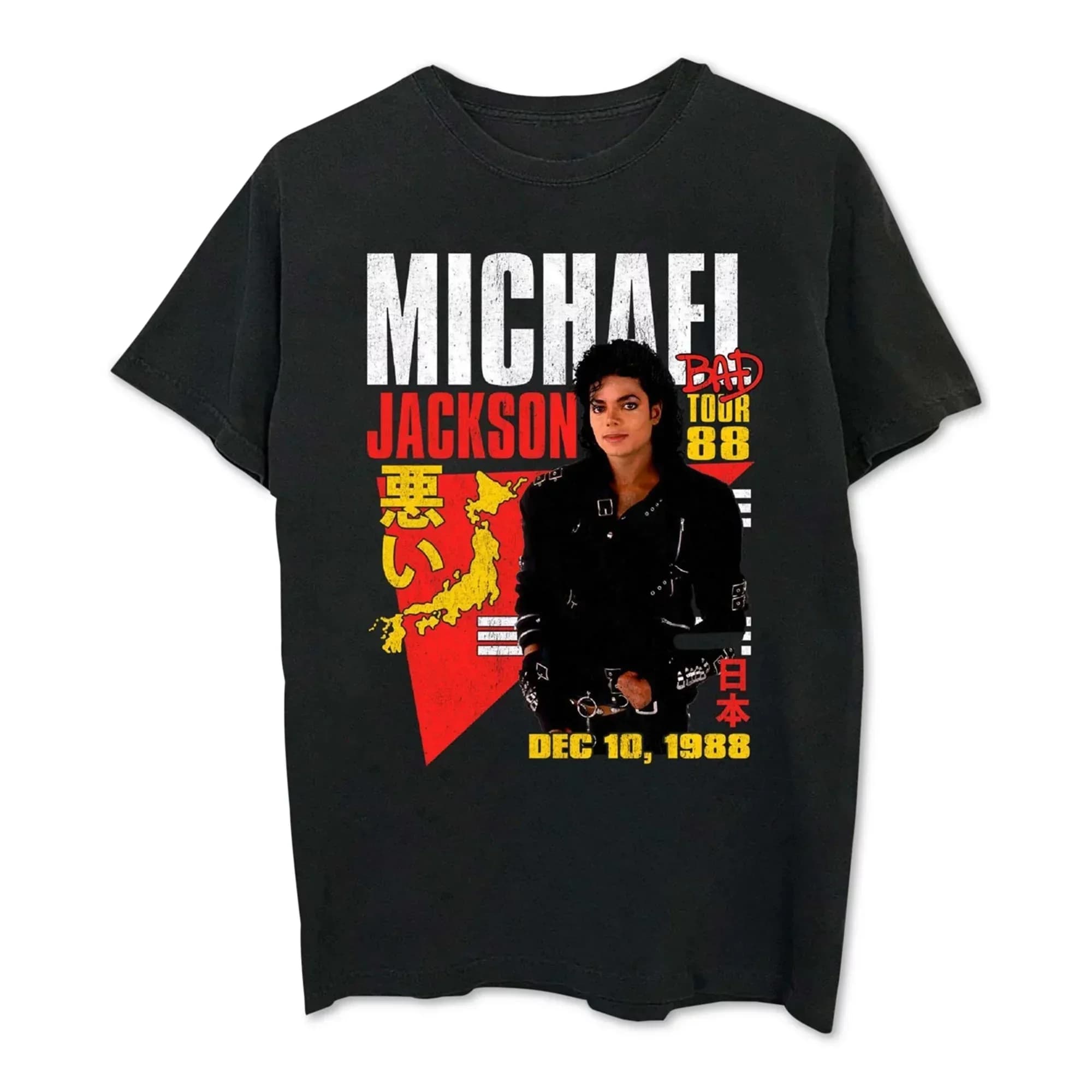Michael Jackson Bad Tour 88 Graphic T-Shirt 100% Cotton O-Neck Summer Short Sleeve Casual Mens T-shirt Size S-3XL