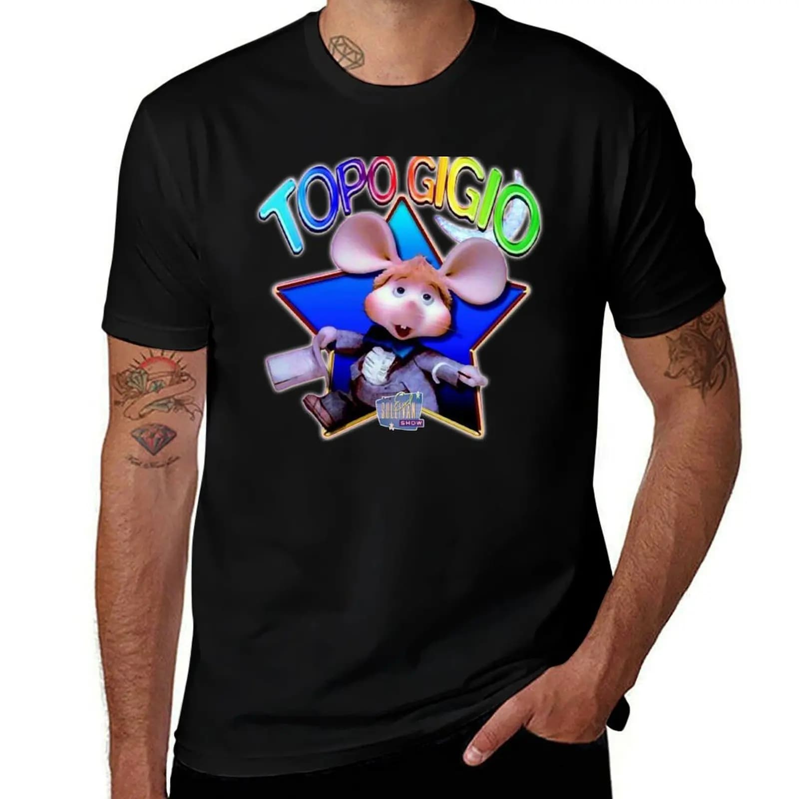 Topo Gigio! Ed Sullivan 60s - 70s Vintage tribute T-Shirt Casual Street Style Short Sleeve Tee T-Shirt
