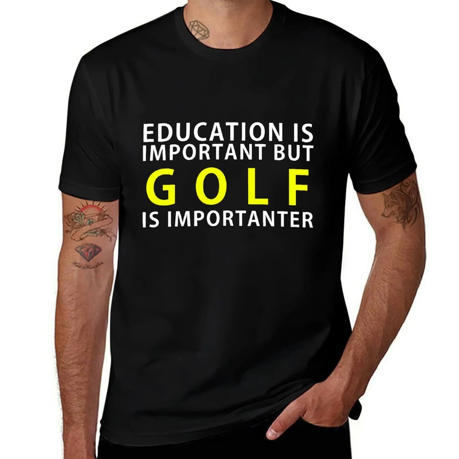 Education is important but GOLF is Importanter T-Shirt Industrial Work Tee Shirt T-Shirt