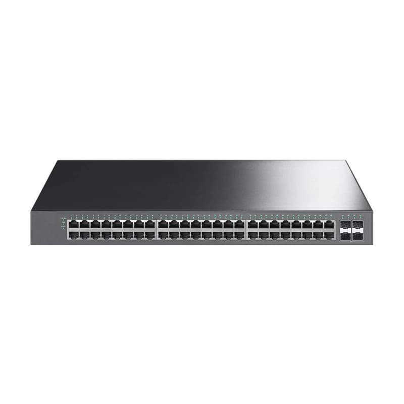 48 ports full Gigabit PoE switch 396W high power PoE + power supply 4 SFP optical ports low power consumption with fan plug