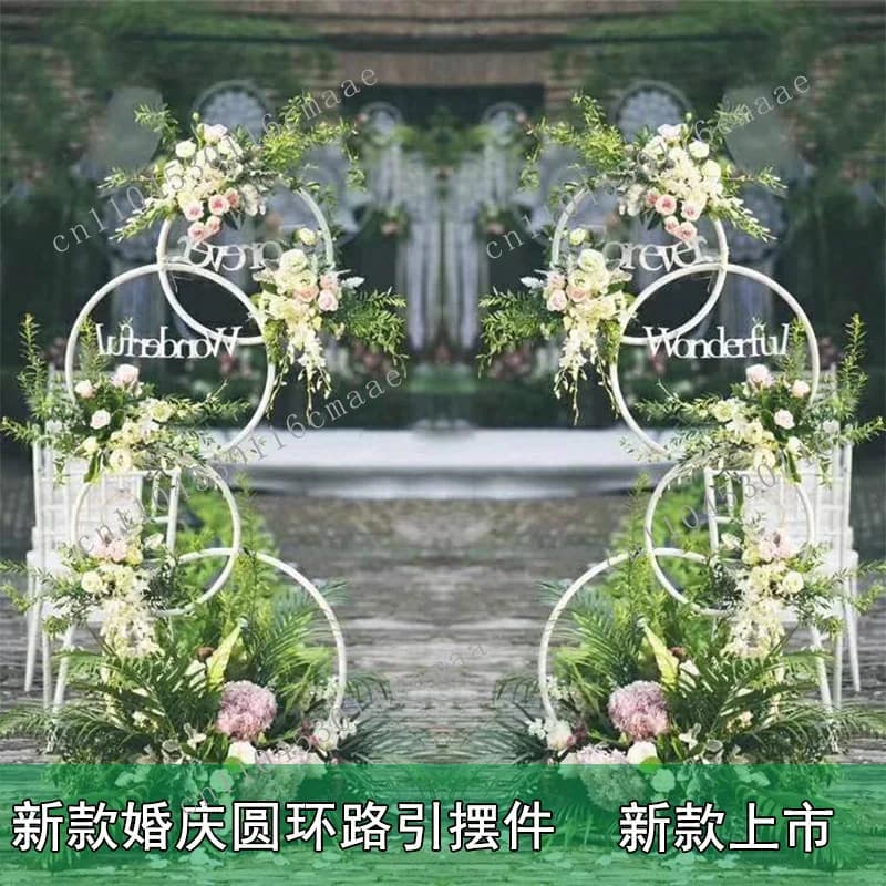 Wedding props wrought iron flower stand background ring road wedding decoration floral ornament