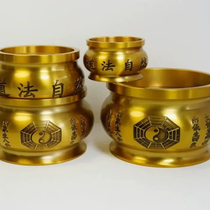 Brass with a natural design, round shape, for home use, indoor incense burner