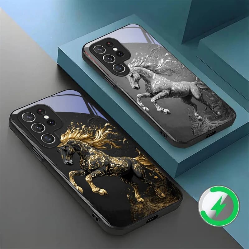 Purple Rhyme White Tianma  For Samsung Galaxy S20 FE S21 S22 S23 Plus S24 Ultra 25 Edge  22Plus For Magsafe Glass Phone Casee