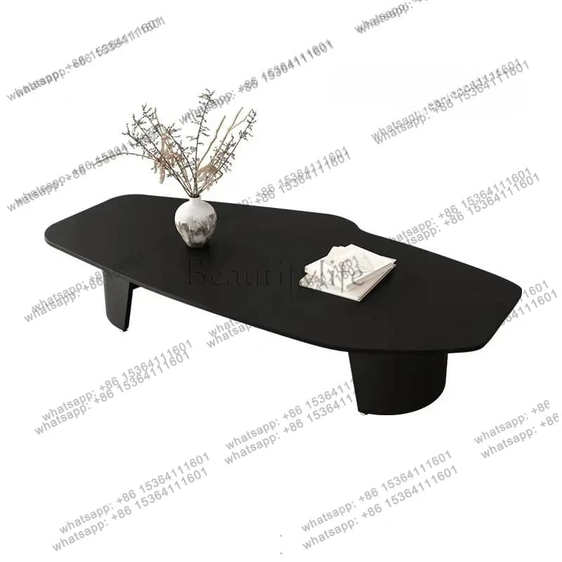 new light luxury high sense modern simple tea table  Italian rock slab coffee table living room home minimalist