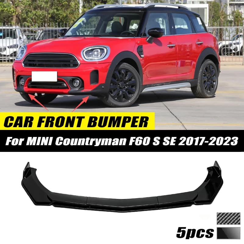 For MINI Countryman F60 S SE 2017-2023 Front Bumper Lip Front Guard Spoiler High-quality ABS Material Body Kit Front Lip