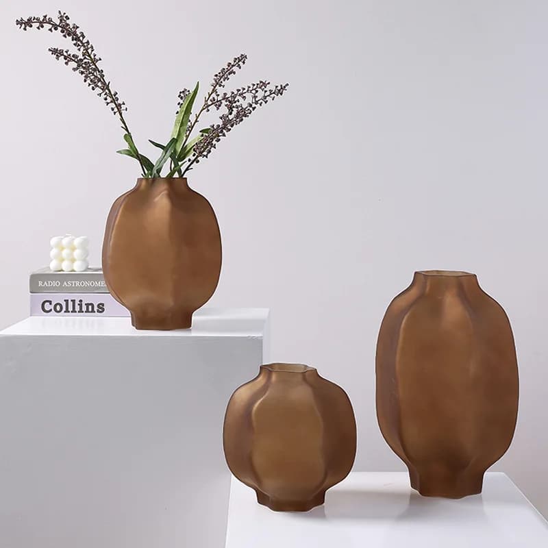 New Chinese lantern type stained glass flower vase ornament modern model room hotel home decoration