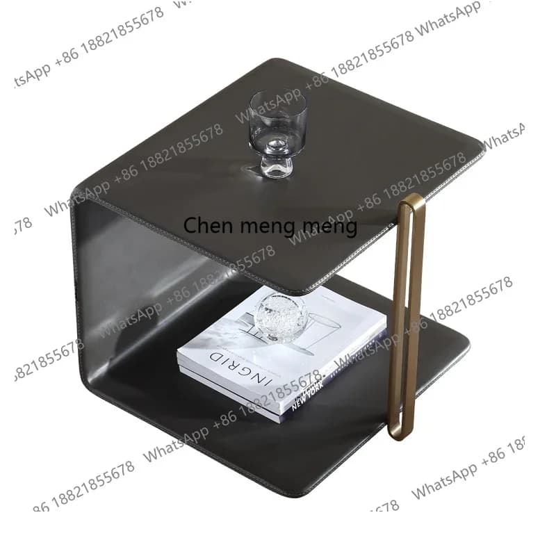 G Modern simple Italian light luxury designer edge few corners combination metal leather art home decoration accessories