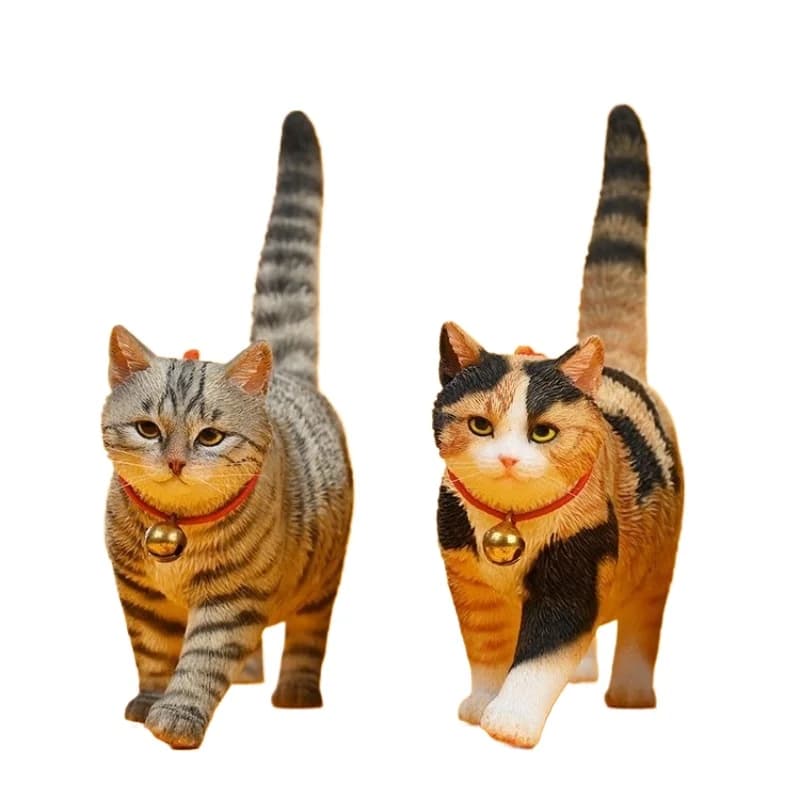 Chinese Pastoral Cat 4.0 Beaver Flower Three Flower Cat Simulation Pet Model Figure Ornament Ornament Gift
