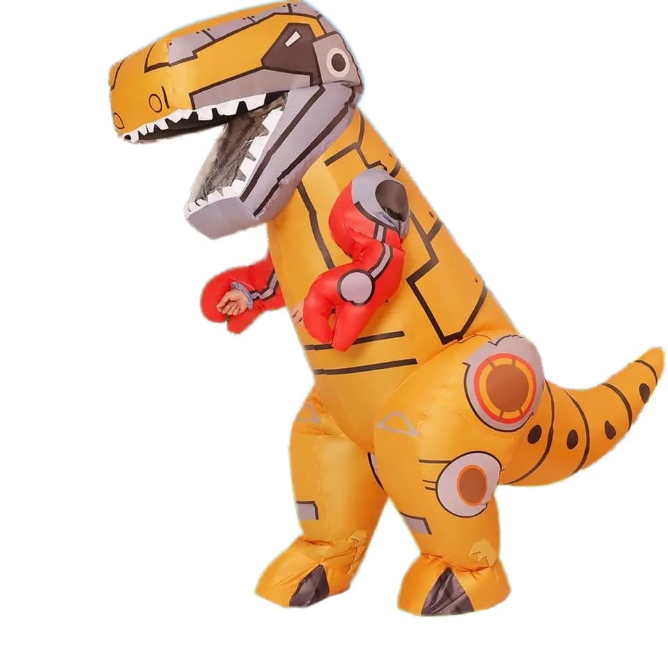 Full Body Inflatable T-Rex Dino Costume Funny Blow Mechanical Adult Halloween Party Decorations for Parades & Cosplay