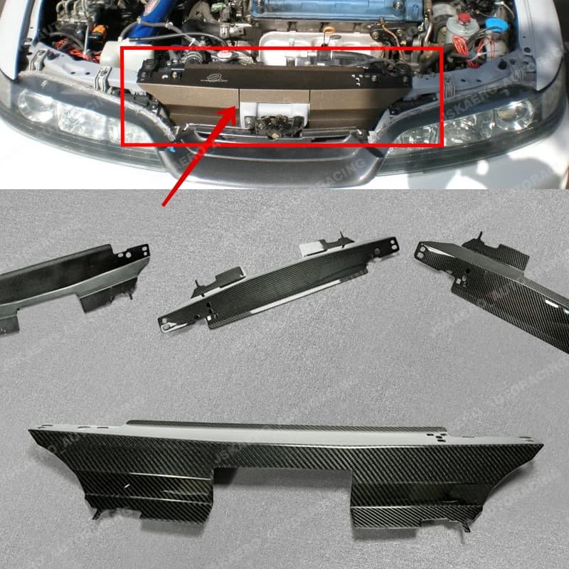 For Honda Integra DC2 Radiator Cooling Slam Panel Cover Plate Trim Carbon Fiber Car BodyKits