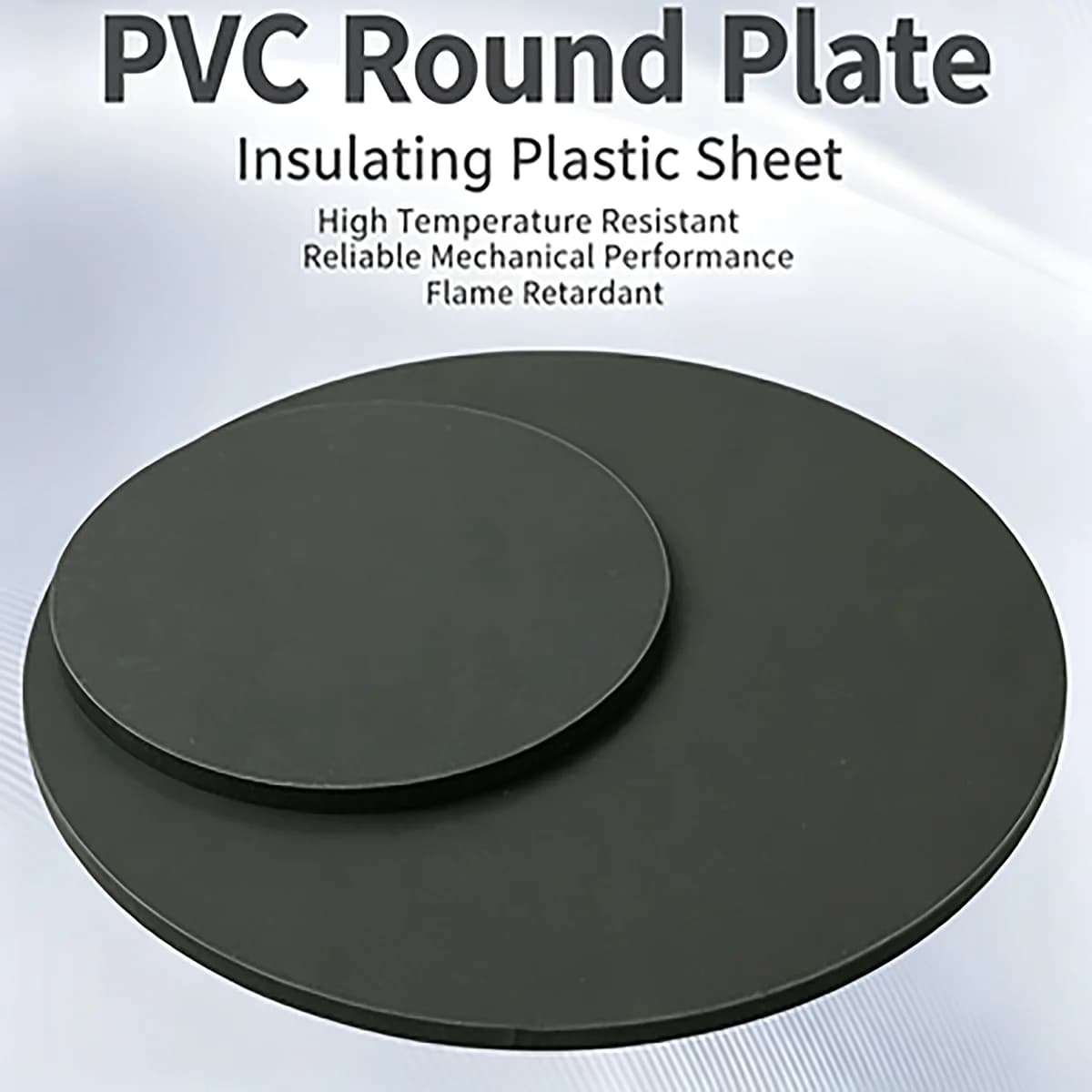 Grey PVC Round Plate Smooth Surface Good Insulation Low Water Absorption Custom Cut Hard Plastic Disc For Industrial Equipment