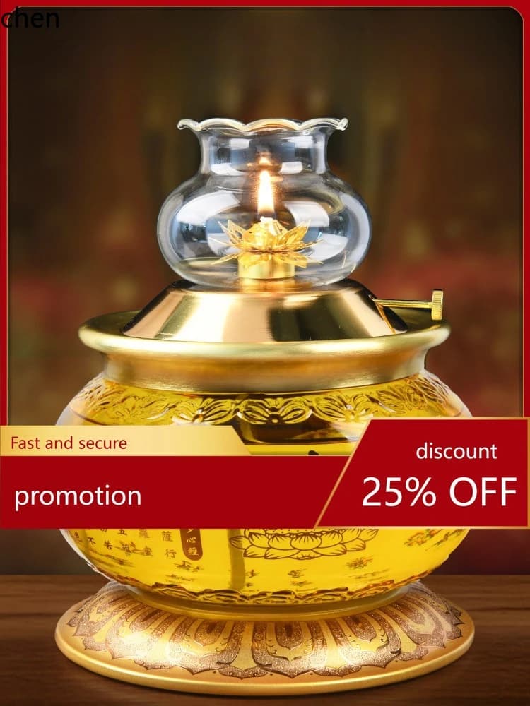 Cz  god of wealth, bring in wealth and treasure, windproof lamp for worship in front of buddha, buttery long ornaments