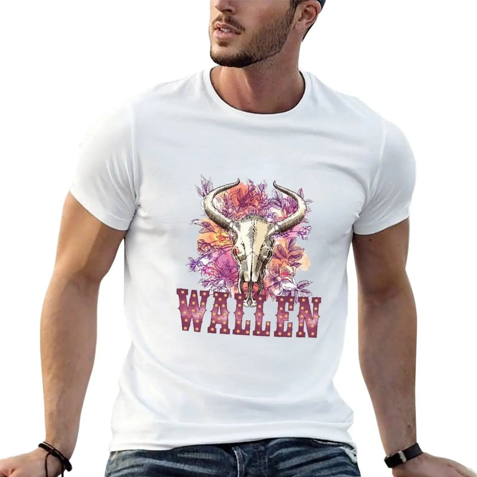 pink flower wallen T-Shirt croswit shirt man sweat mens clothes