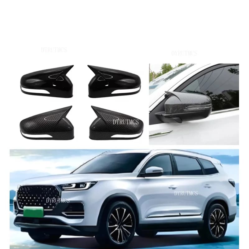 Fit For Chery Tiggo 8 Pro MAX 2018-2022 Car Rearview Side Mirror Cover Wing Cap  Rear View Case Trim Carbon Fiber