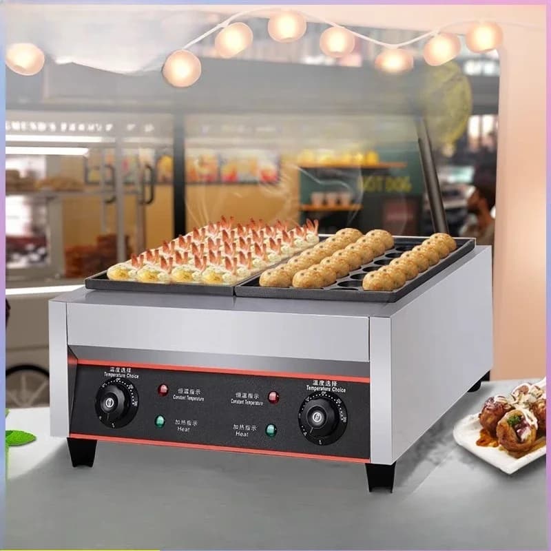 Commercial two-plate electric fish ball stove double-plate octopus ball machine