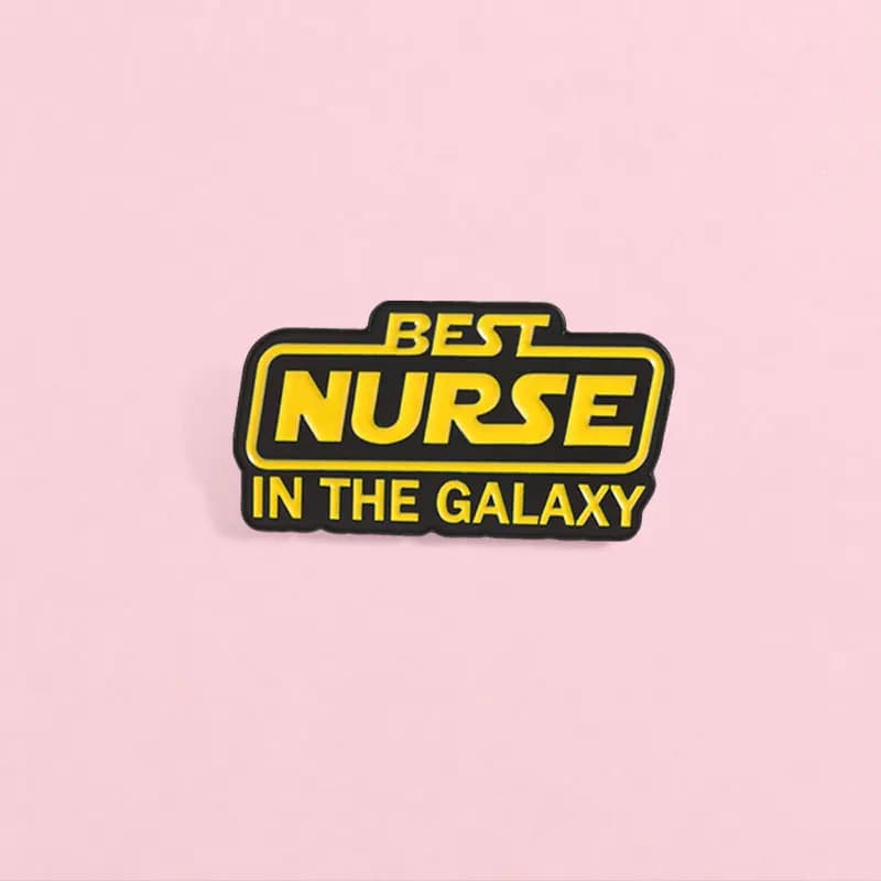 Creative Medical Theme Brooch BEST NURSE IN THE GALAXY English Enamel Alloy Badges Casual Gift Pins for DIY Clothes Accessories