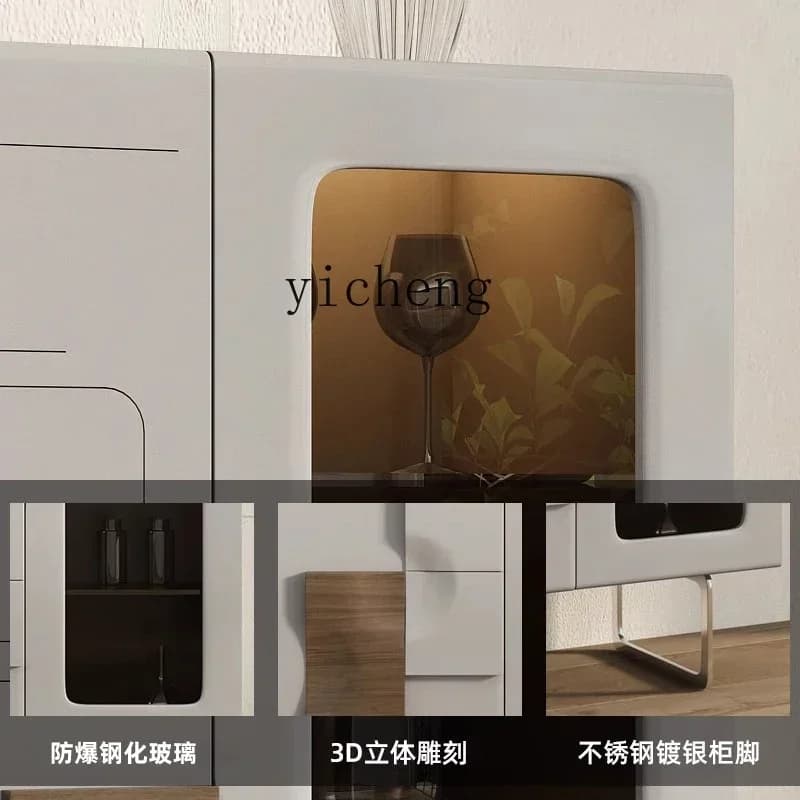 v5.29 high-grade solid wood wine cabinet living room against the wall dining side cabinet dining room storage glass wine cabinet