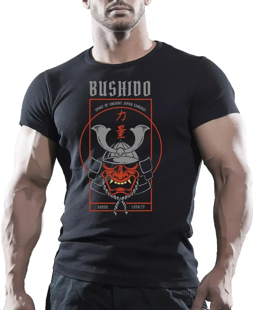 Samurai Warrior Bodybuilding Workout MMA Fighting Training T-Shirt Summer Cotton O-Neck Short Sleeve Mens T Shirt New S-3XL