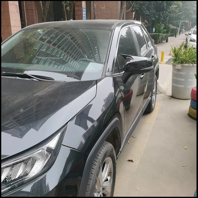 For Toyota RAV4 RAV-4 2019-2025 Rearview Mirror Cover Cap Sticker Trim With Horn Decoration Car Accessories Auto Styling Parts