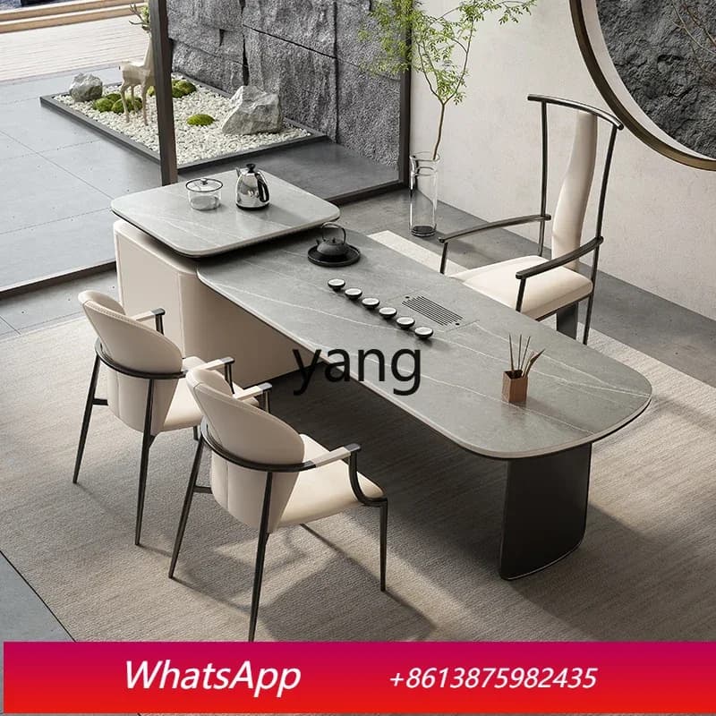 MM rock slab tea table office tea table and chair combination modern simple tea table