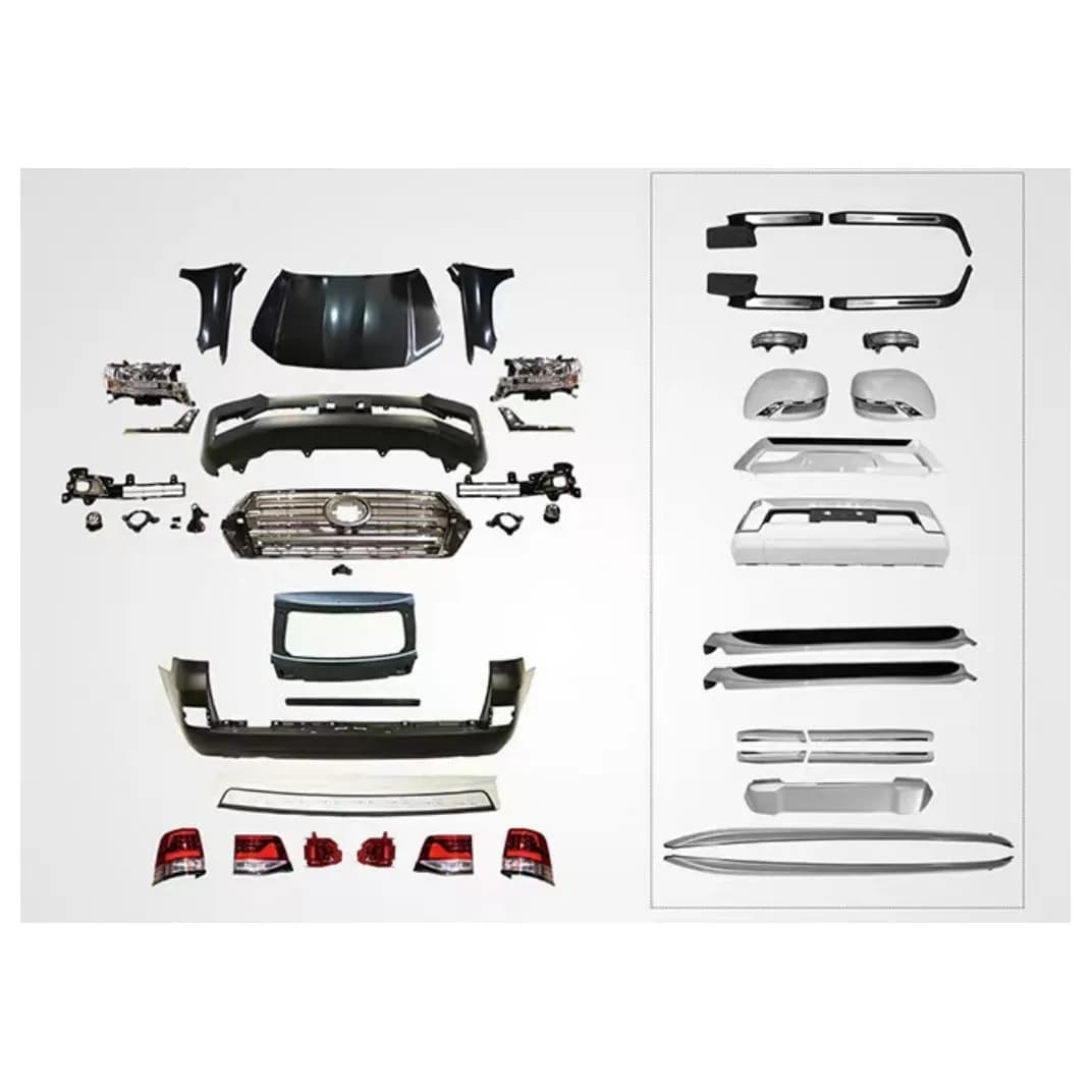 Auto Body System for Land Cruiser 2008-2015 to 2016 Front Rear Bumper with Grille Headlights Taillights Fenders Body Kit